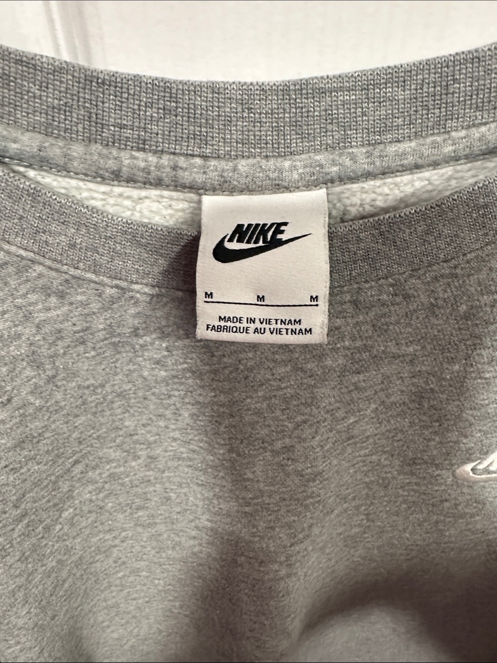 Nike Heather Gray Minimal Swoosh Crewneck Sweatshirt - Picture 2 of 4
